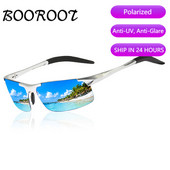 Kvaliteetsed alumiiniumist magneesiumist polariseeritud päikeseprillid meeste UV400 ristkülikuga õues sõitmiseks mõeldud päikeseprillid BOOROOT