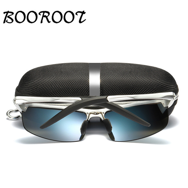 Kvaliteetsed alumiiniumist magneesiumist polariseeritud päikeseprillid meeste UV400 ristkülikuga õues sõitmiseks mõeldud päikeseprillid BOOROOT