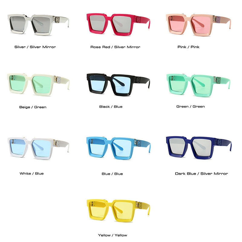 SO&EI ochelari de soare vintage pătrați pentru femei, designer de marcă, culori bomboane, lentile oglindă, ochelari de vedere populari, ochelari de soare pentru bărbați, UV400