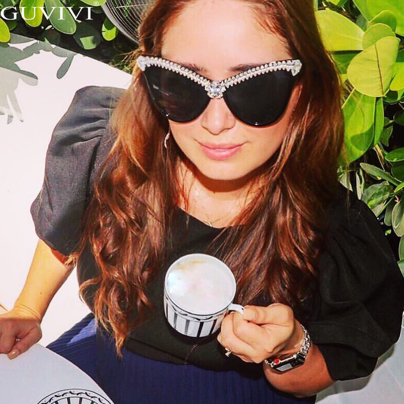 Prevelike sunčane naočale s dijamantima Ženske sunčane naočale s mačjim okom s dijamantima Muške naočale luksuzne marke 2020. Retro naočale Vintage UV400