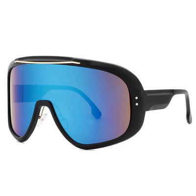 47431 Veľké monoklové slnečné okuliare, módne pánske a dámske, zrkadlové tienidlá, UV400 vintage okuliare