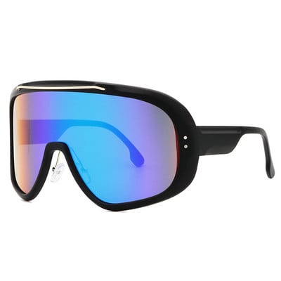 47431 Veľké monoklové slnečné okuliare, módne pánske a dámske, zrkadlové tienidlá, UV400 vintage okuliare