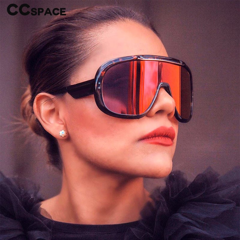 47431 Veľké monoklové slnečné okuliare, módne pánske a dámske, zrkadlové tienidlá, UV400 vintage okuliare