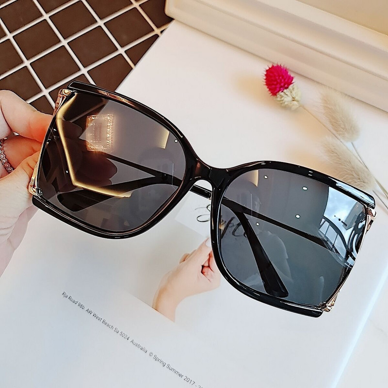 Vintage gradijent crne sunčane naočale od bambusa za žene 2022. Luksuzna marka prevelikih četvrtastih crvenih leopard sunčanih naočala ženske šuplje nijanse