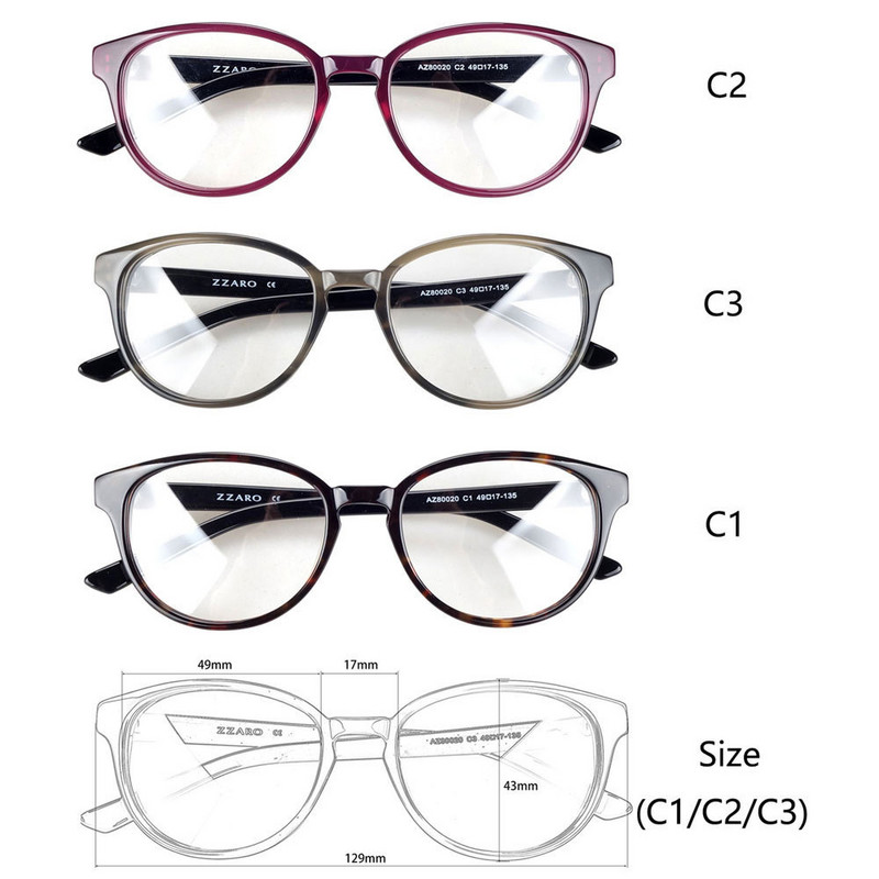 Rame de ochelari prescrise din acetat marca Franta Femei Dimensiune Mica