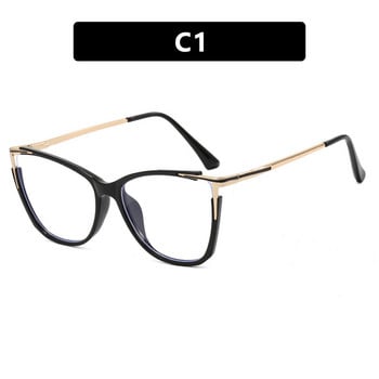 Модни очила против синя светлина Дамски ретро оптични очила Очила с метална рамка за дами Прозрачни компютърни очила Нови