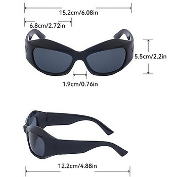Слънчеви очила Мъжки и дамски версии Стиймпънк стил Y2k противоположния пол Извита личност Ново хилядолетие Бъдещ технически стил