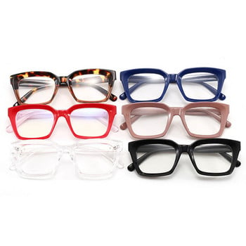 SO&EI Ретро квадратна дамска рамка за очила Ins Популярни модни очила за нокти Прозрачни лещи Женски оптични рамки за очила Мъжки очила