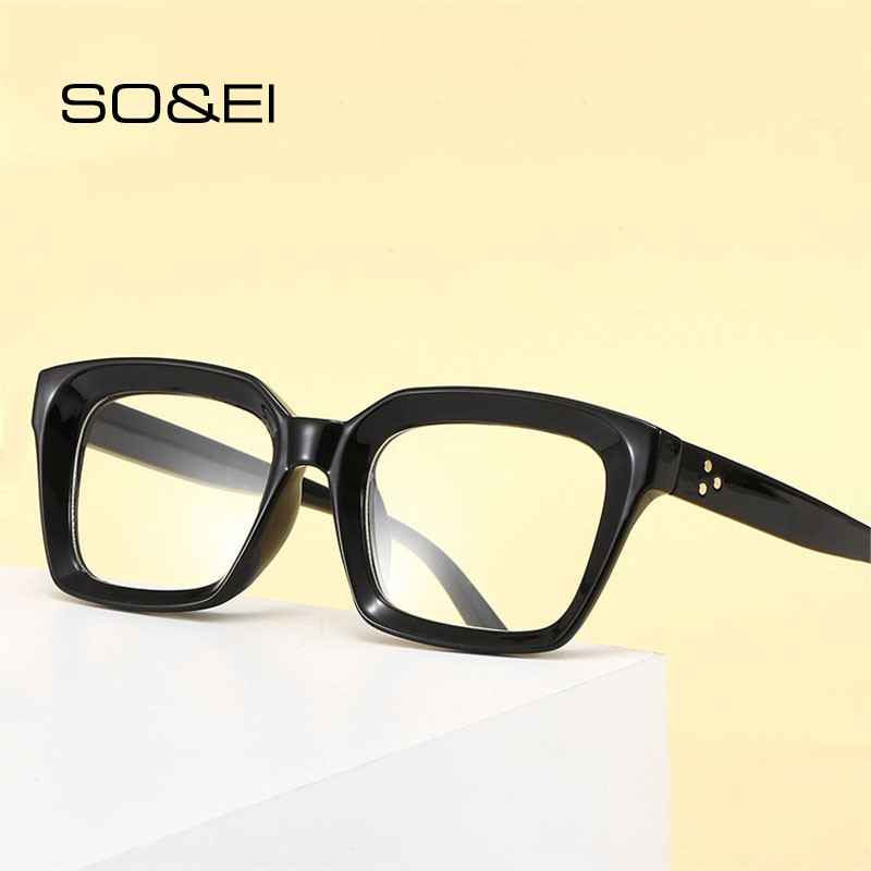 SO&EI retro četvrtasti ženski okviri za naočale Ins Popularne modne naočale za nokte s prozirnim lećama Ženski okviri za optičke naočale za muške naočale