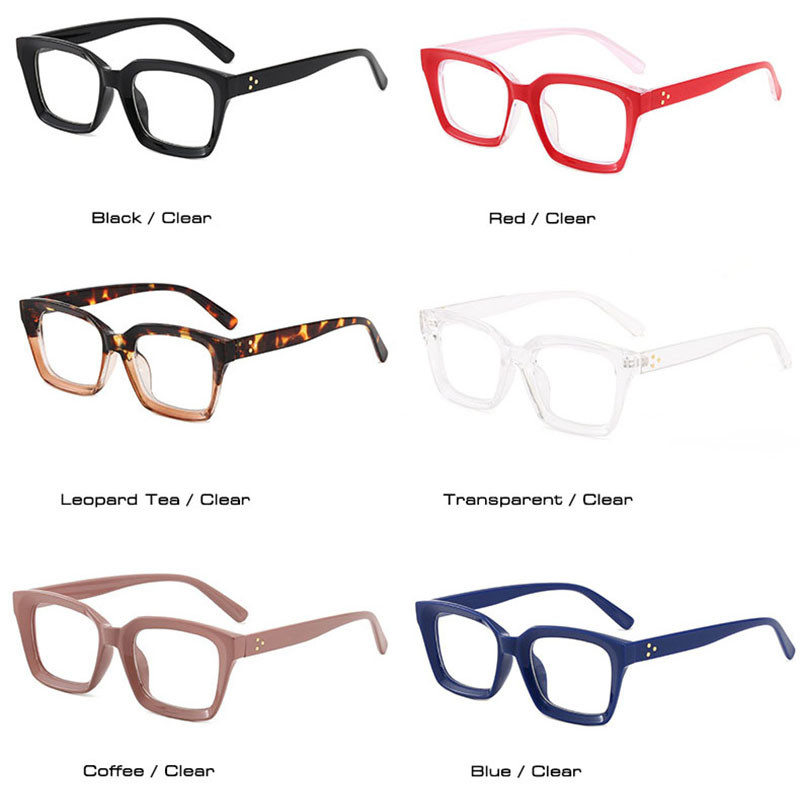 SO&EI retro četvrtasti ženski okviri za naočale Ins Popularne modne naočale za nokte s prozirnim lećama Ženski okviri za optičke naočale za muške naočale
