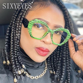 Poligon okviri za naočale u boji slatkiša za žene Muškarci Ravno ogledalo Okviri za naočale protiv plave svjetlosti Ženske osmokutne leopard naočale