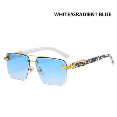 2022 Carter Fashion Ochelari de soare cu gradient în stil pătrat, unici, semi-fără rame