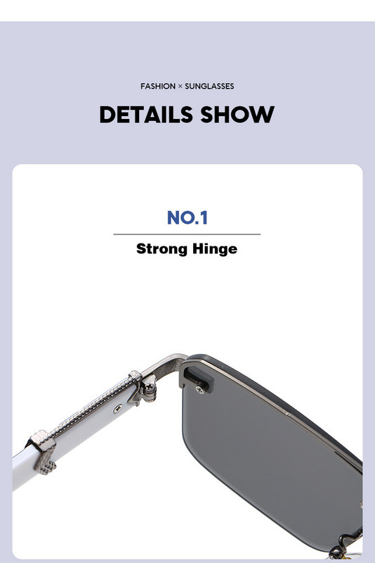 2022 Carter Fashion Ochelari de soare cu gradient în stil pătrat, unici, semi-fără rame