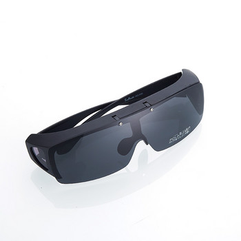 Stgrt Men Fit Over слънчеви очила Поляризирана пластмасова рамка със сгъваема леща Носете на обикновени диоптрични очила