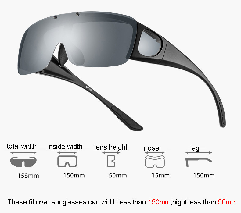 Stgrt Men Fit over akiniai nuo saulės poliarizuotas plastikinis rėmelis su lęšiu sulankstomas, nešiojamas ant įprastų receptinių akinių