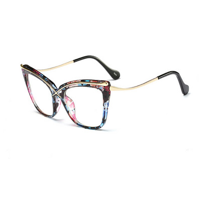 SHAUNA Ogromne metalne obrve, okviri optičkih naočala mačkastih očiju