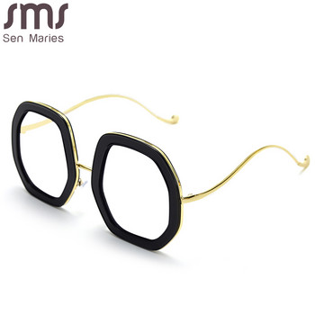 Модни огромни многоъгълни рамки за очила Жени Мъже Луксозна марка Дизайнерски оптични очила Очила Могат да се носят очила за късогледство