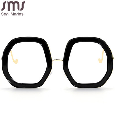 Модни огромни многоъгълни рамки за очила Жени Мъже Луксозна марка Дизайнерски оптични очила Очила Могат да се носят очила за късогледство