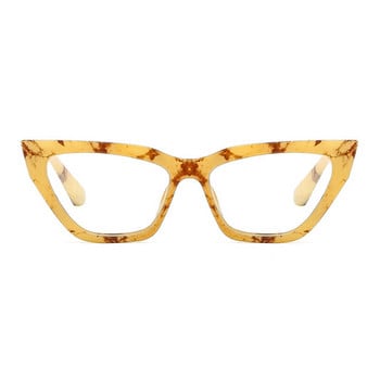 Прозрачна рамка за очила с котешко око Дамска оптична рецепта Модна метална верига Компютърни очила Реколта