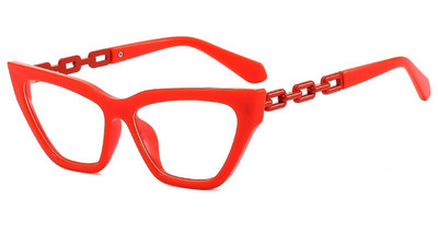 Läbipaistvad kassisilmade prillid, raamid, naiste optilised retseptid, mood metallist kett, vanaaegsed arvutiprillid