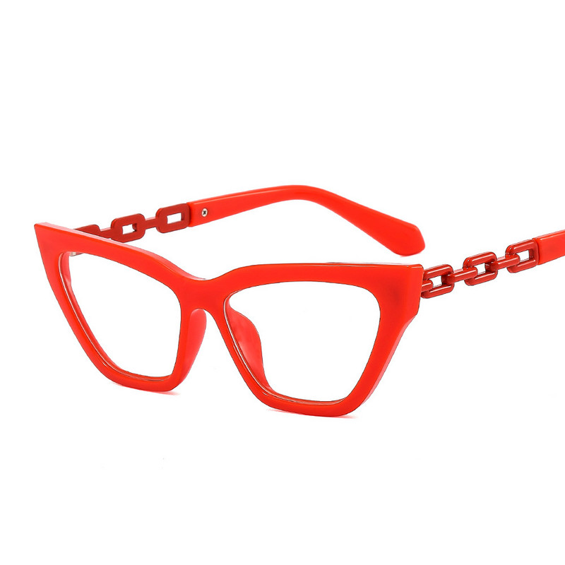 Läbipaistvad kassisilmade prillid, raamid, naiste optilised retseptid, mood metallist kett, vanaaegsed arvutiprillid