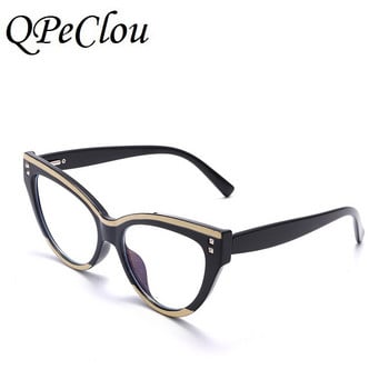 2022 New Vintage Patch Cat Eye Optical Anti-Blues Glasses Женска мода Big Cateye Frame Eyeglasses Женски очила Oculos