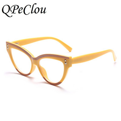 2022, ochelari optici anti-albaștri cu ochi de pisică cu plasture vintage, ochelari de ochi cu ramă cateye mari, ochelari de vedere pentru femei