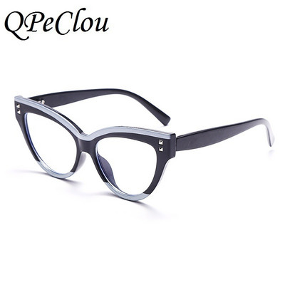 2022, ochelari optici anti-albaștri cu ochi de pisică cu plasture vintage, ochelari de ochi cu ramă cateye mari, ochelari de vedere pentru femei