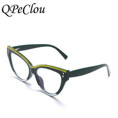 2022, ochelari optici anti-albaștri cu ochi de pisică cu plasture vintage, ochelari de ochi cu ramă cateye mari, ochelari de vedere pentru femei