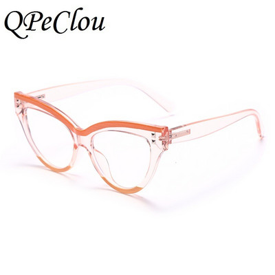 2022, ochelari optici anti-albaștri cu ochi de pisică cu plasture vintage, ochelari de ochi cu ramă cateye mari, ochelari de vedere pentru femei