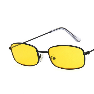 Zeontaat Ochelari de soare dreptunghiular mici, bărbați, femei, retro, cadru metalic, galben, roșu, vintage, ochelari de soare pentru femei, UV400