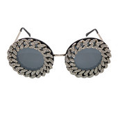 2022. Barokne okrugle sunčane naočale Ženske kristale Sunčane naočale seksi djevojke Sjenila s lančićima od kamenčića za zabavu Oculos De Sol Feminino