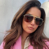 NOI Ochelari de soare polarizați Femei Bărbați Ochelari de soare supradimensionați, pătrați, de metal, Ochelari de soare anti-orbire UV400