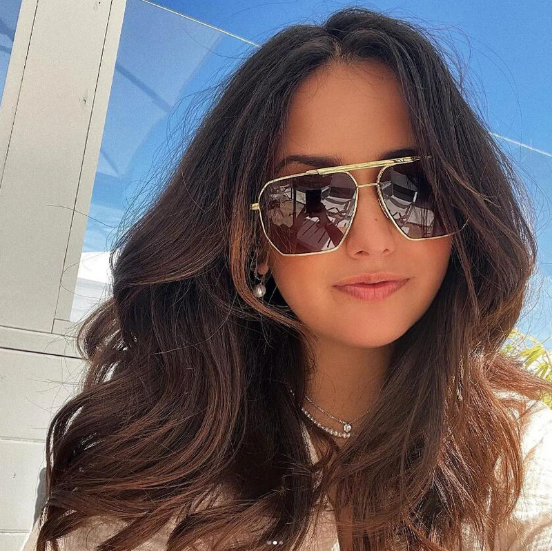 NOI Ochelari de soare polarizați Femei Bărbați Ochelari de soare supradimensionați, pătrați, de metal, Ochelari de soare anti-orbire UV400