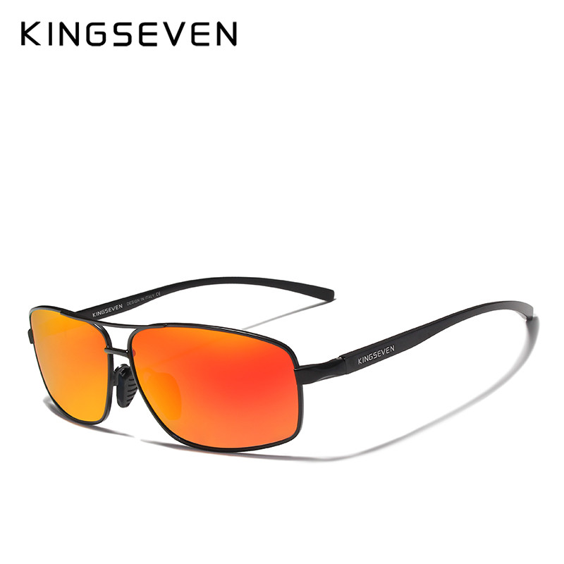 KINGSEVEN Маркови дизайнерски поляризирани слънчеви очила Мъже Жени Red Mirror Driving Sun Glasses For Men High Quality Shades Oculos N7088