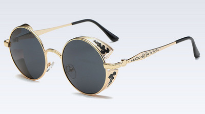Zlatne polarizirane gotičke steampunk sunčane naočale Presvlaka Zrcalne okrugle kružne sunčane naočale Retro Vintage Gafas Masculino crna 2021.