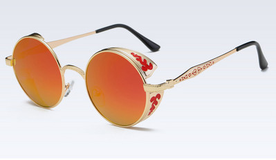 Zlatne polarizirane gotičke steampunk sunčane naočale Presvlaka Zrcalne okrugle kružne sunčane naočale Retro Vintage Gafas Masculino crna 2021.