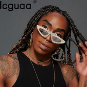 Sunčane naočale s kamenim dijamantima s malim mačjim očima, ženske brend dizajnerske punk dijamantne sunčane naočale Lunette De Soleil Femme