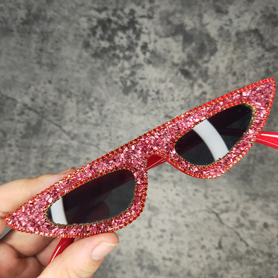 Sunčane naočale s kamenim dijamantima s malim mačjim očima, ženske brend dizajnerske punk dijamantne sunčane naočale Lunette De Soleil Femme