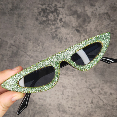 Sunčane naočale s kamenim dijamantima s malim mačjim očima, ženske brend dizajnerske punk dijamantne sunčane naočale Lunette De Soleil Femme