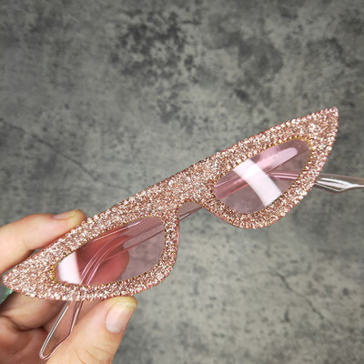 Sunčane naočale s kamenim dijamantima s malim mačjim očima, ženske brend dizajnerske punk dijamantne sunčane naočale Lunette De Soleil Femme