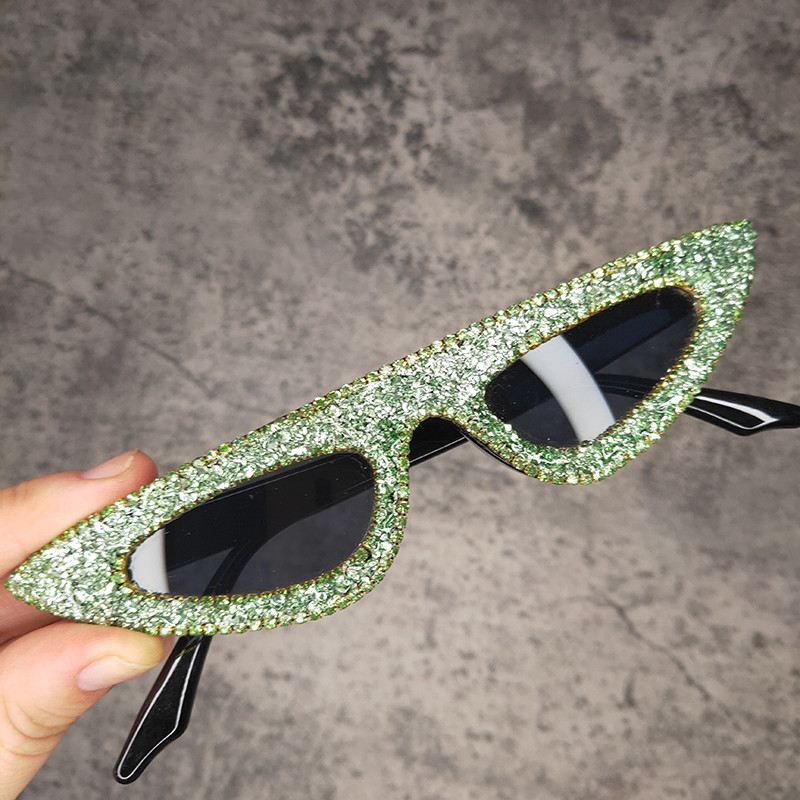 Sunčane naočale s kamenim dijamantima s malim mačjim očima, ženske brend dizajnerske punk dijamantne sunčane naočale Lunette De Soleil Femme