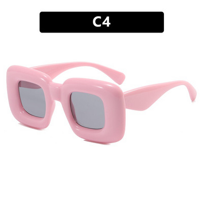 Az új 2022-es négyzet alakú euramerikai divatos napszemüveg cukorka színű nagy, felfújt keretes napszemüveg