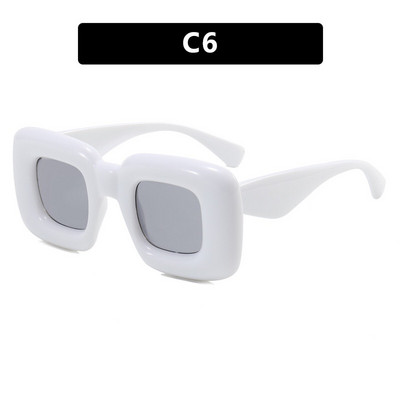 Az új 2022-es négyzet alakú euramerikai divatos napszemüveg cukorka színű nagy, felfújt keretes napszemüveg