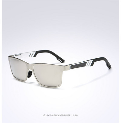 Eyecrafters dizajnerske muške aluminijske polarizirane sunčane naočale Retro Vintage četvrtaste naočale Muške sunčane naočale s zrcalom za vožnju SilvBla