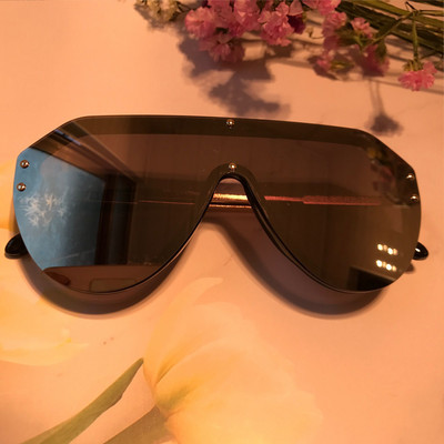 Nove modne velike jednodijelne sunčane naočale Ženske marke Velike četvrtaste sunčane naočale Muške zrcalne sjenila Ženske boje Oculos De Sol