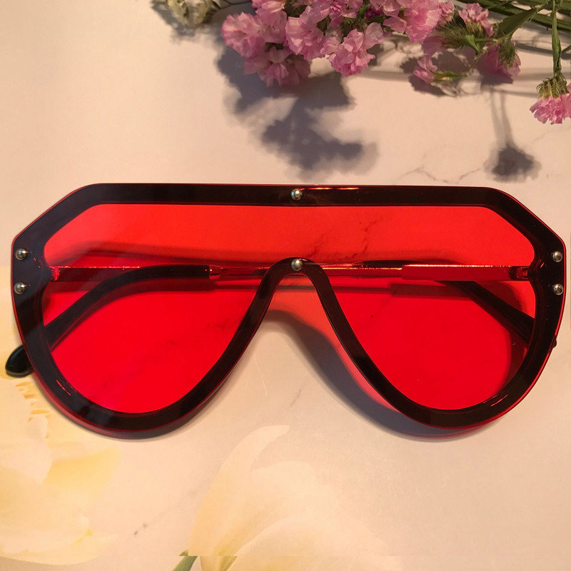 Nove modne velike jednodijelne sunčane naočale Ženske marke Velike četvrtaste sunčane naočale Muške zrcalne sjenila Ženske boje Oculos De Sol