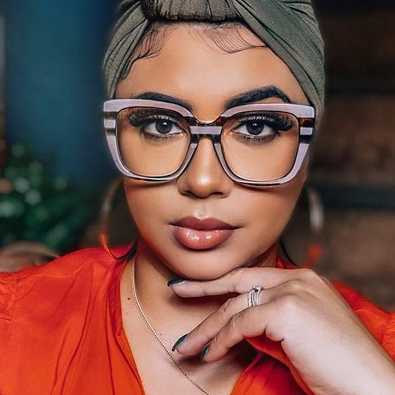 Modni brend Anti Blue Light naočale Ženske prevelike četvrtaste ljubičaste naočale Računalni dioptrijski okviri za naočale Luksuzni Oculos