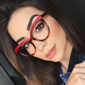 2021. Novi vintage leopard prozirni okvir za naočale Ženske modne seksi naočale s mačjim okom Ženske naočale Oculos Feminino UV400