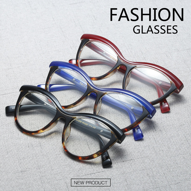 2021. Novi vintage leopard prozirni okvir za naočale Ženske modne seksi naočale s mačjim okom Ženske naočale Oculos Feminino UV400